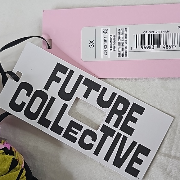 Top Future Collective Botanical Wrap Neck Halter Tiny Top  W/ Alani Noelle 3X - Picture 3 of 9